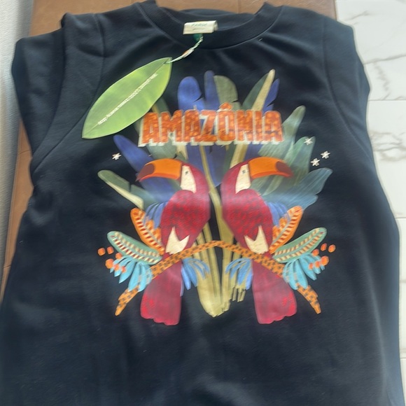 FARM RIO ‼️‼️Black Amazonia Sweater Dress NWT - Picture 8 of 14